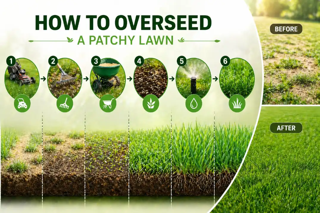 How to Overseed a Patchy Lawn - By Gen Lawn a visual representation