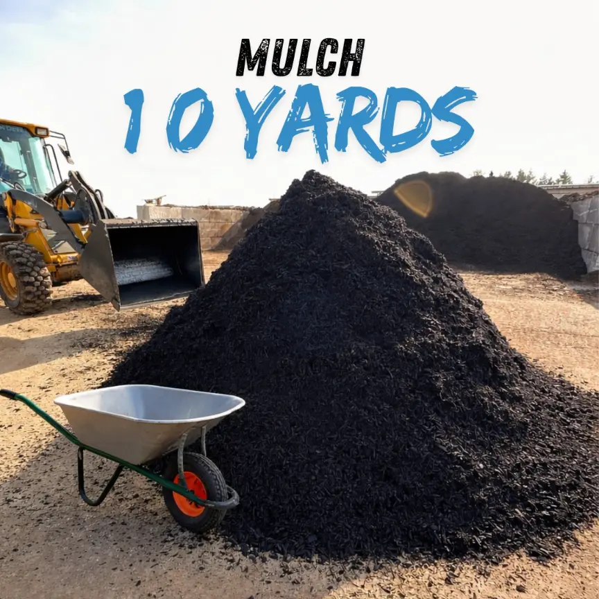 How Much Does a Yard of Mulch Weigh, 10 yard of mulch in this image - Gen Lawn