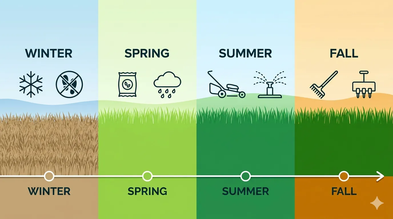 Seasonal DIY Lawn Care Calendar for US Homeowners - Gen lawn