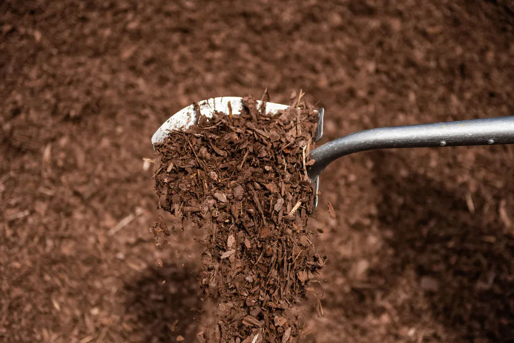 Dark Brown Mulch Landscaping